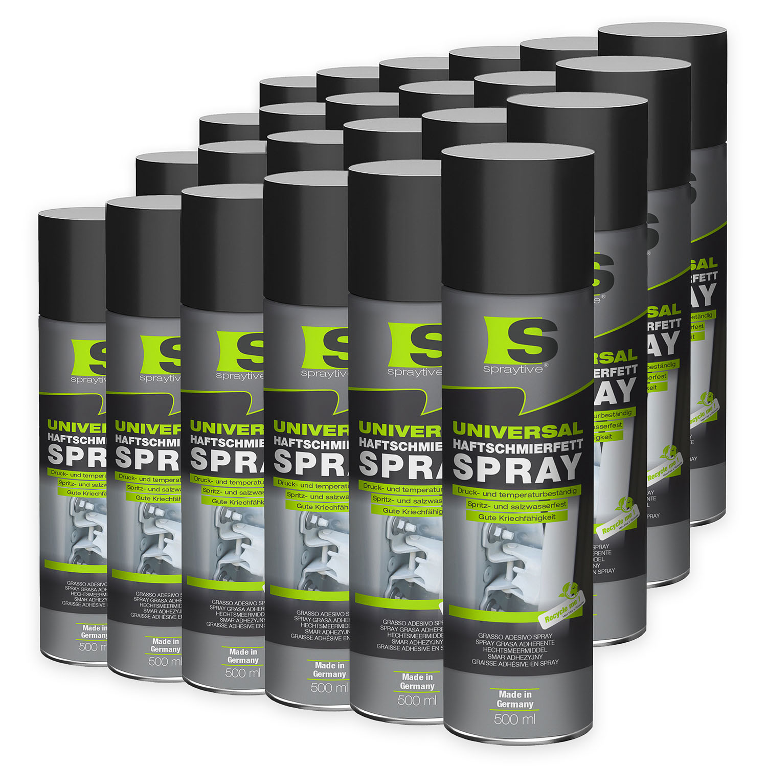 24 x 500 ml Universal-Haftschmierfett-Spray – stark haftend, kriechfähig, wasserbeständig