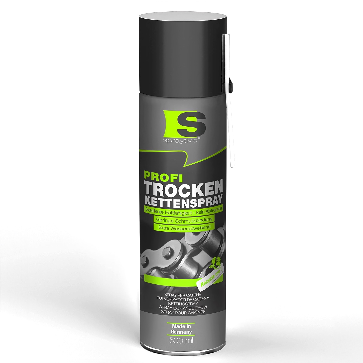 1 x 500 ml Profi Trockenkettenspray – Reibung senken, leiser & leichter Kettenlauf, wasserabweisend 1 x 500 ml Profi Trockenkettenspray – Reibung senken, leiser & leichter Kettenlauf, wasserabweisend