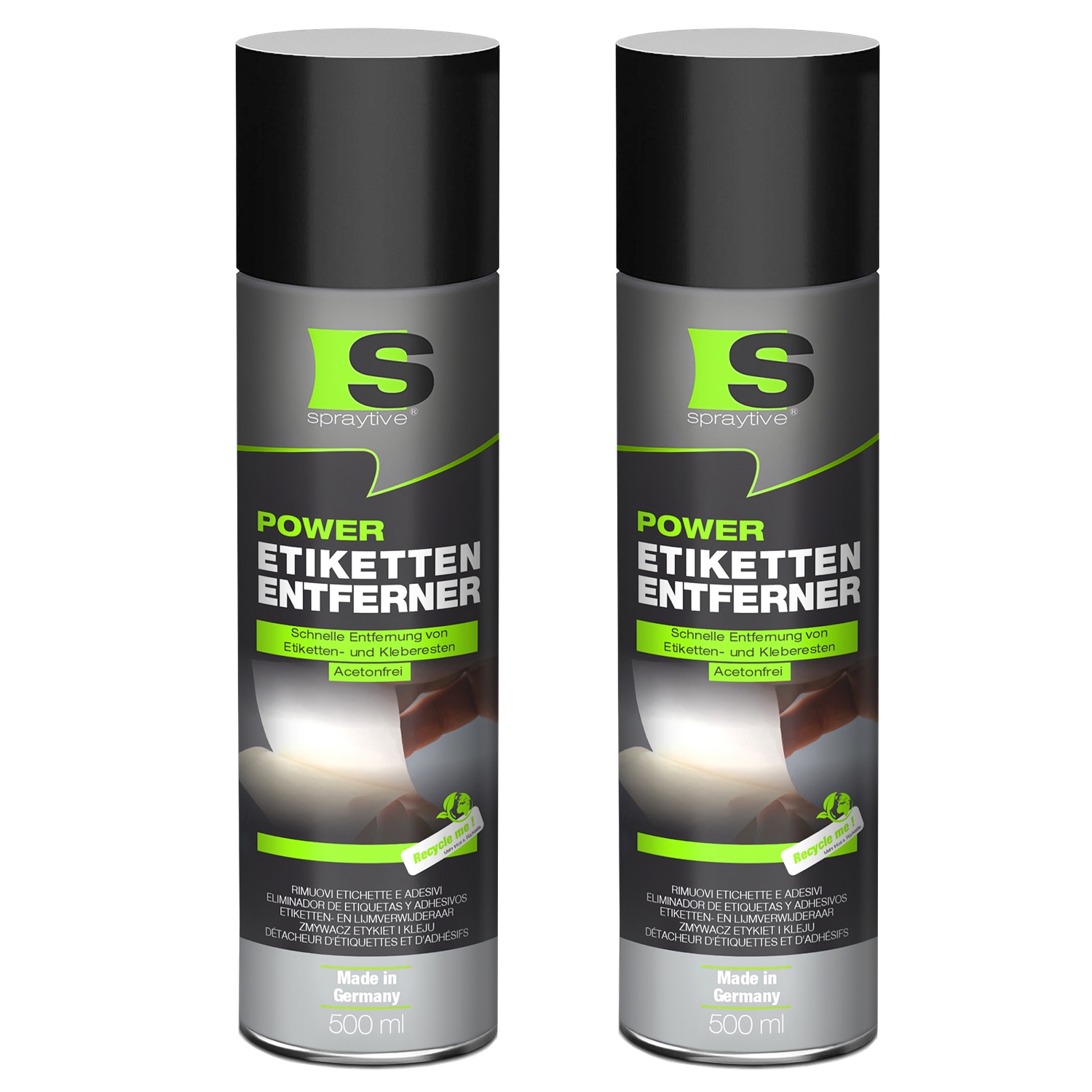 2 x 500ml Power Etikettenentferner (Acetonfrei) – Entfernt Klebereste, Etiketten & Aufkleber rückstandsfrei