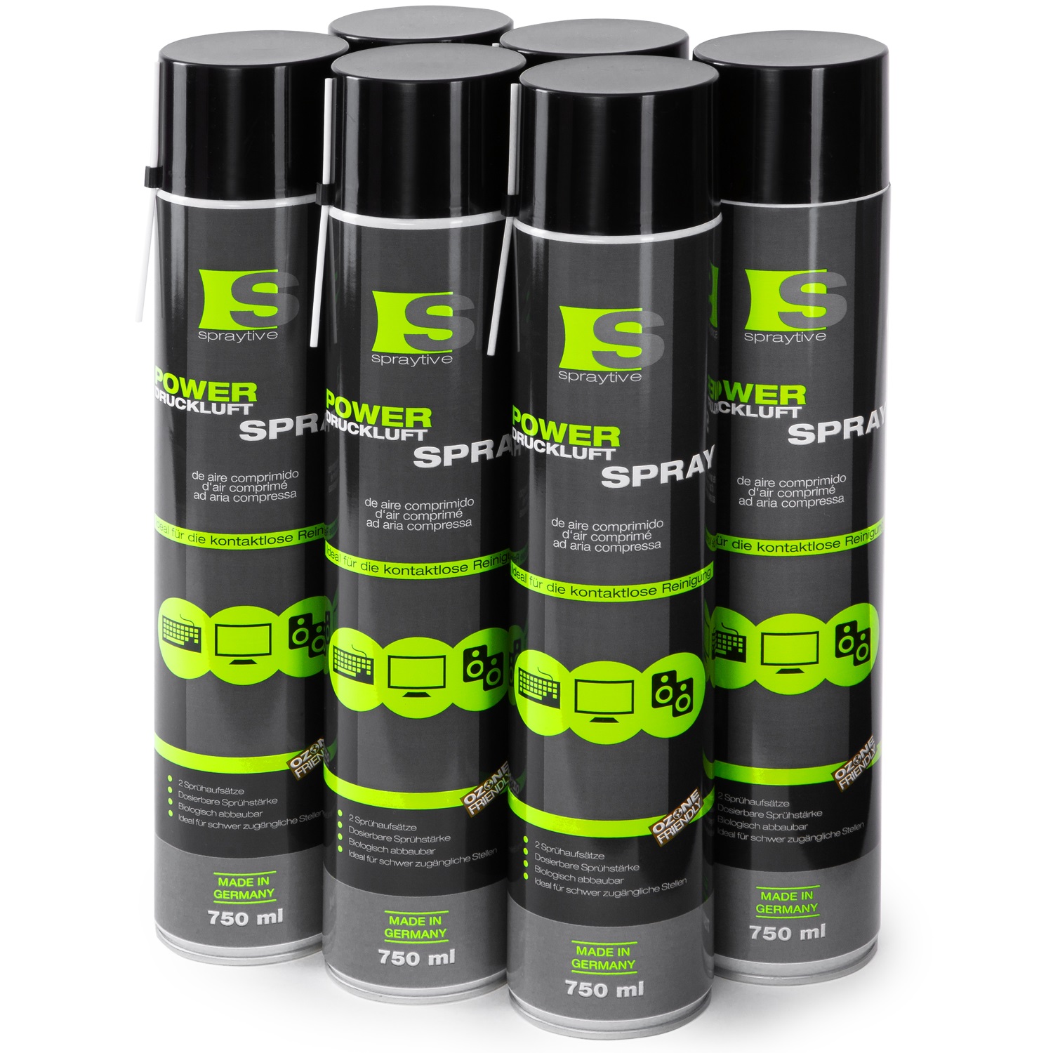 Druckluftspray 6x 400ml Air Duster Reinigungsspray Druckluftreiniger Universal Druckluftspray 6x 400ml Air Duster Reinigungsspray Druckluftreiniger Universal