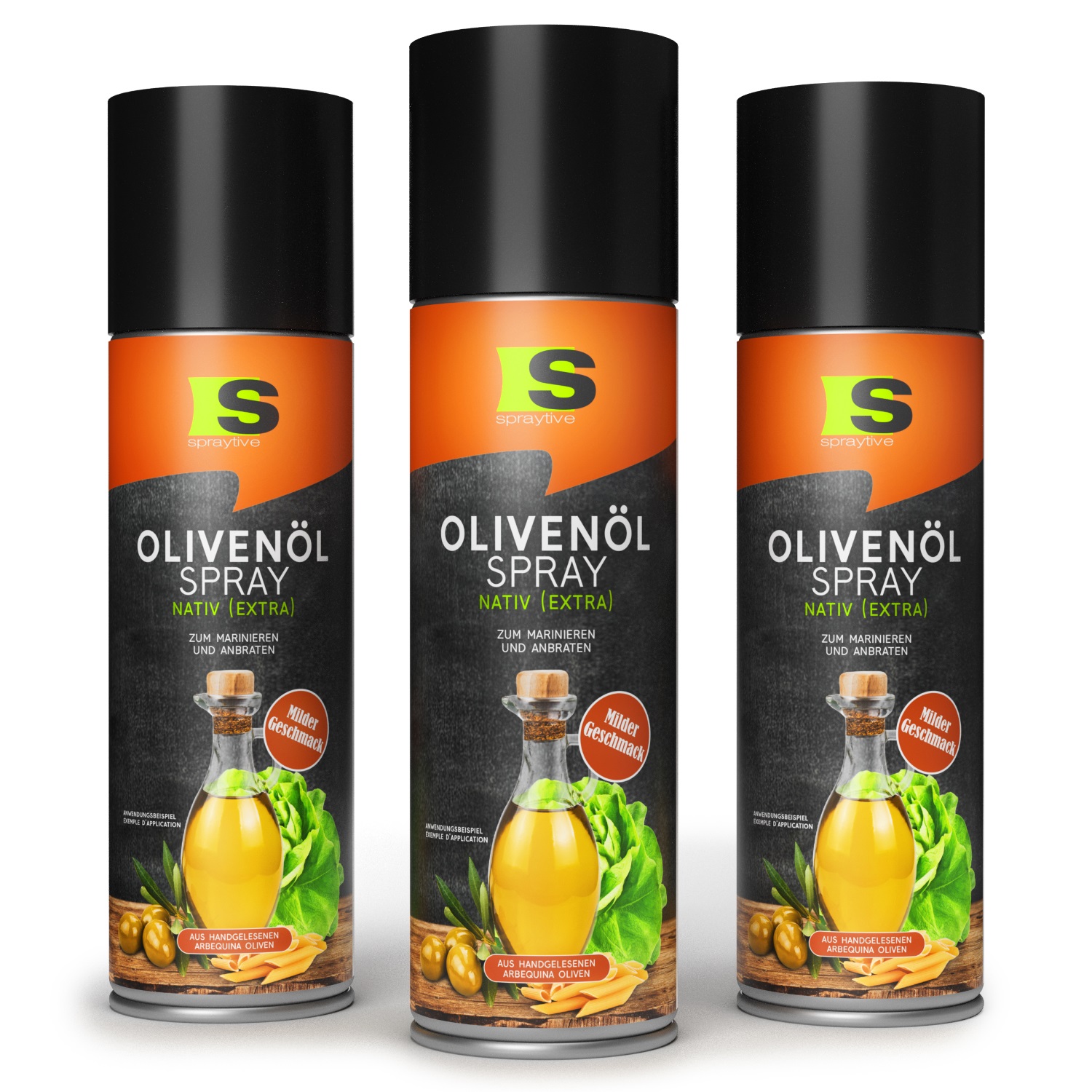 3 x 400ml Olivenöl Spray Nativ (Extra) - Zum Marinieren und Anbraten
