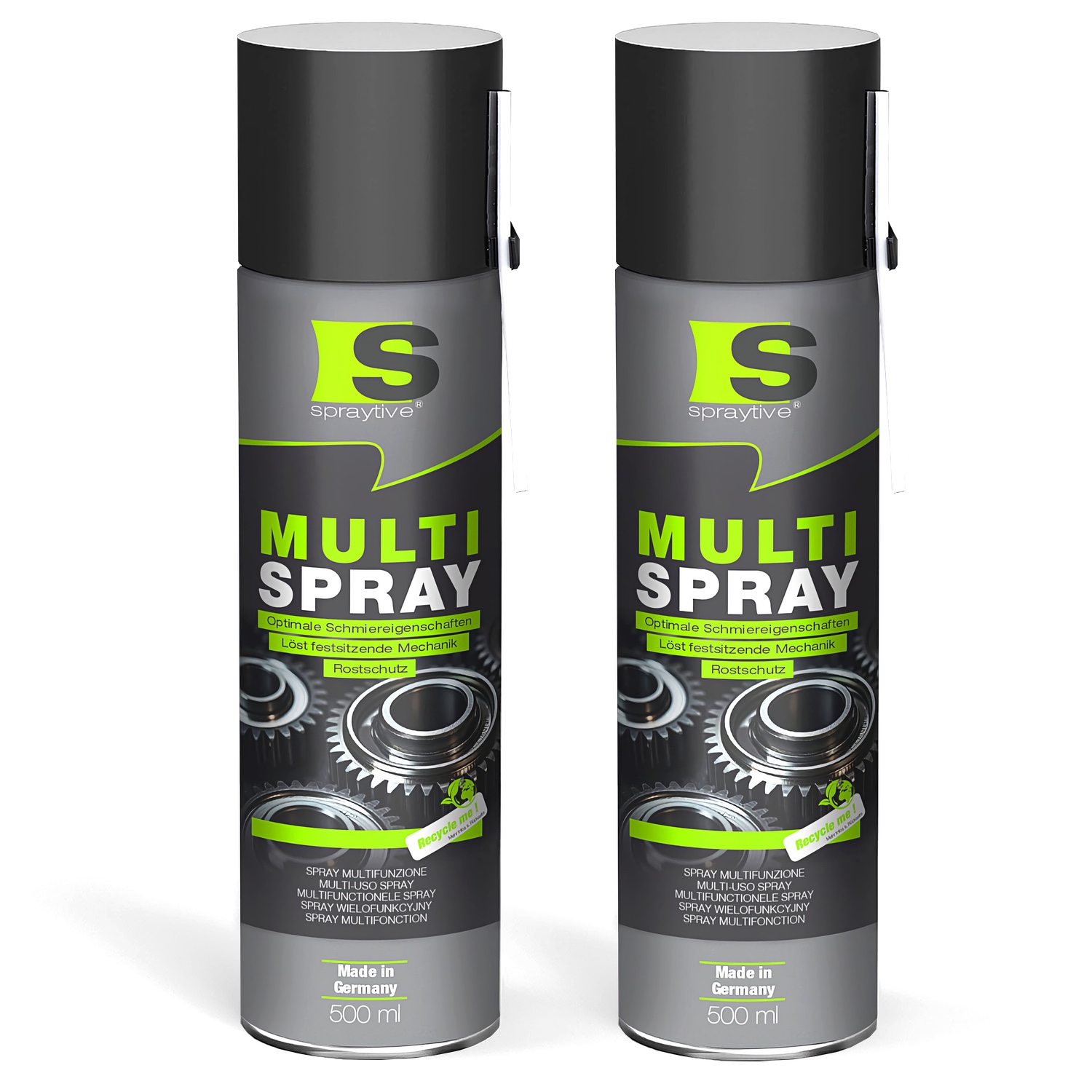 2 × 500 ml Multi Spray – 5-in-1 Kriechöl & Multifunktionsöl – Rostlöser, Schmiermittel, Kontaktspray, Reiniger & Korrosionsschutz
