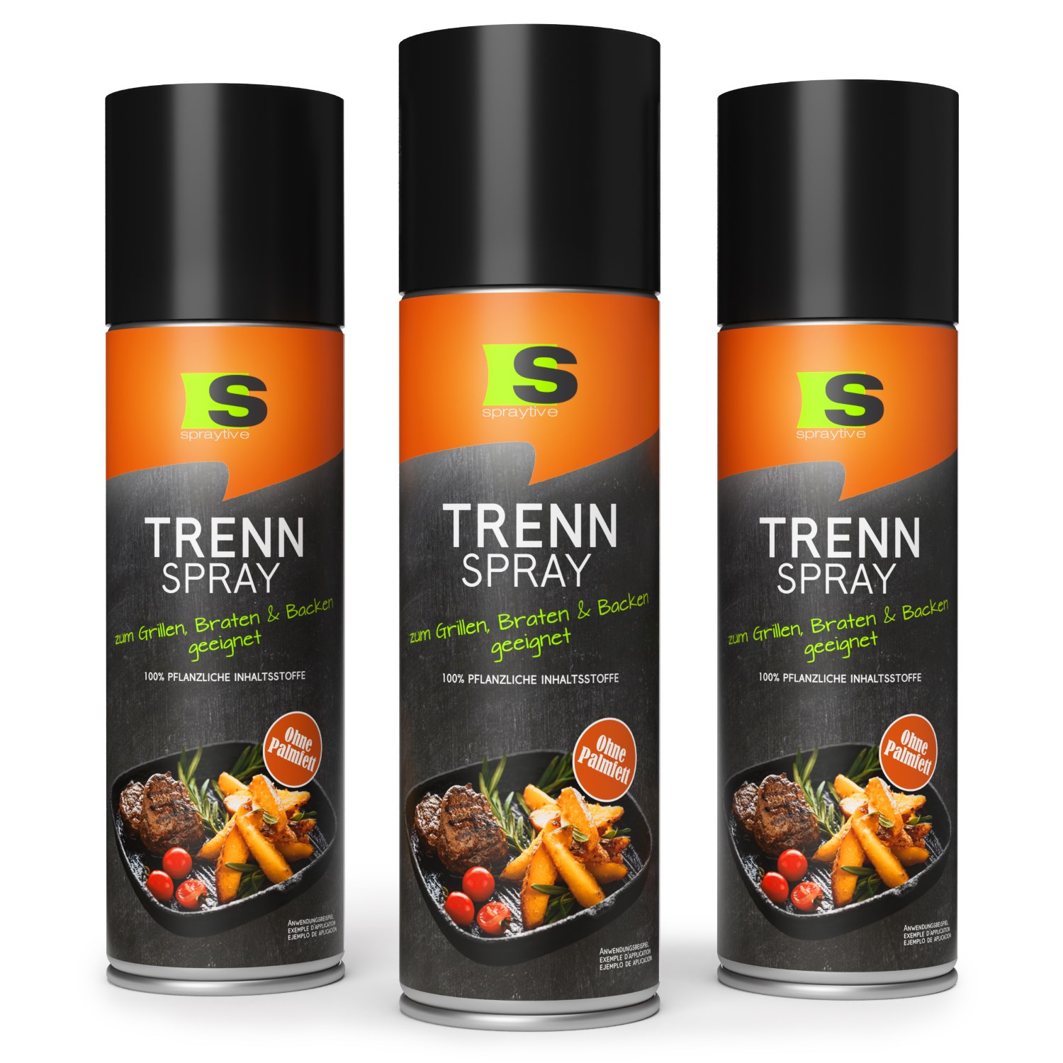 Spraytive 3 x 400ml Trennspray - Anti-Haft-Spray zum Grillen, Braten & Backen