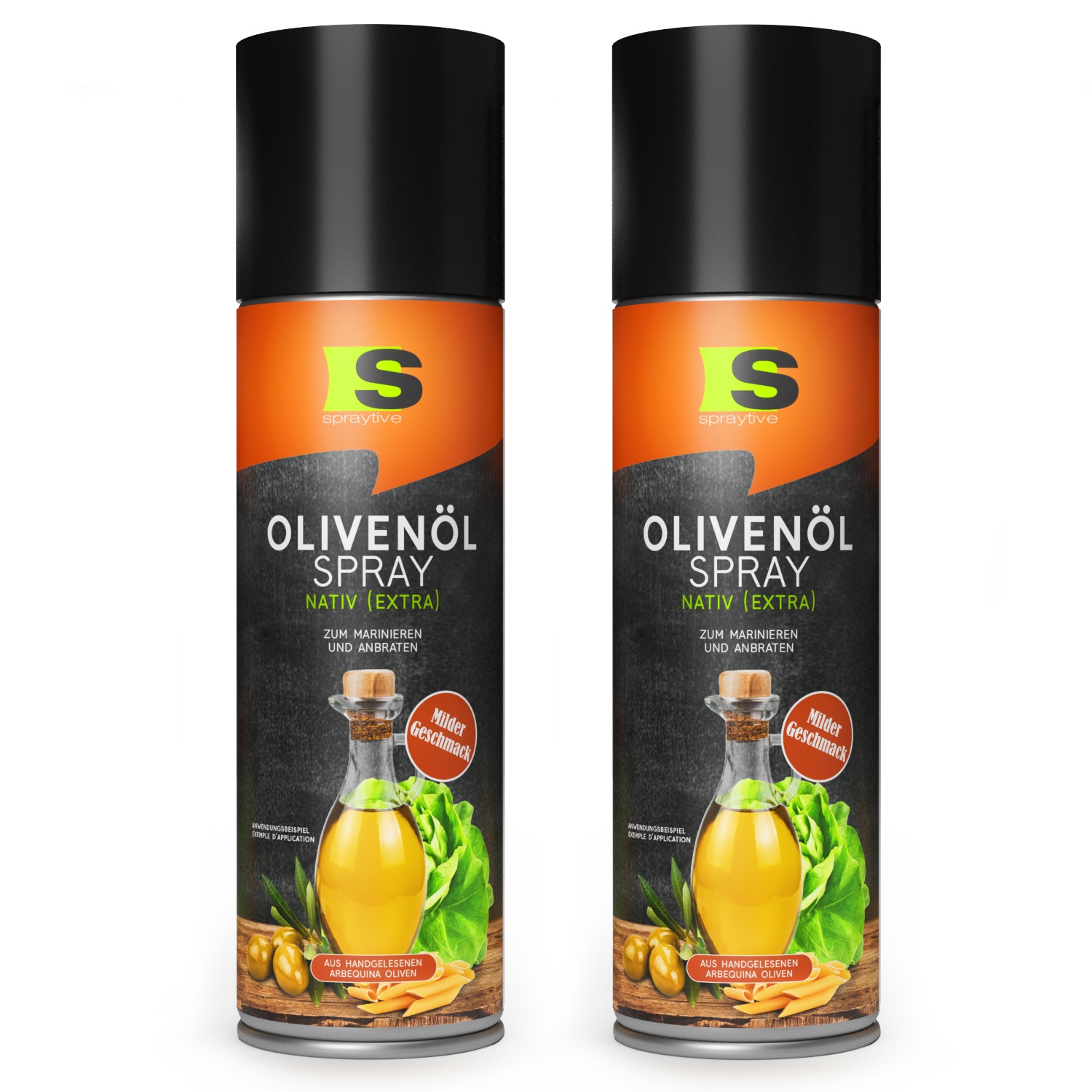 2 x 400ml Olivenöl Spray Nativ (Extra) - Zum Marinieren und Anbraten