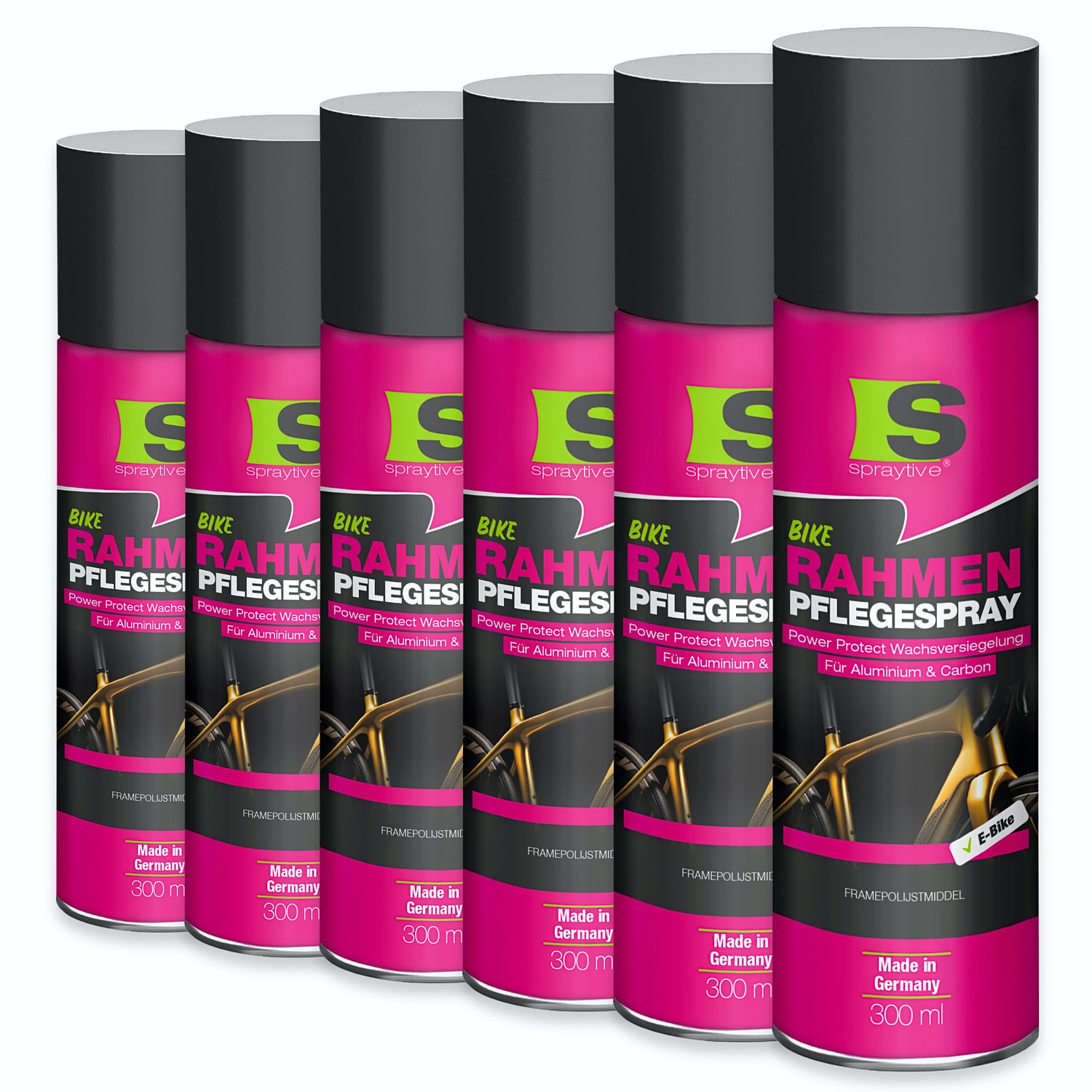 6 × 300ml Bike-Rahmen-Pflegespray – Wachsversiegelung & Schutzfilm für Fahrrad & E-Bike