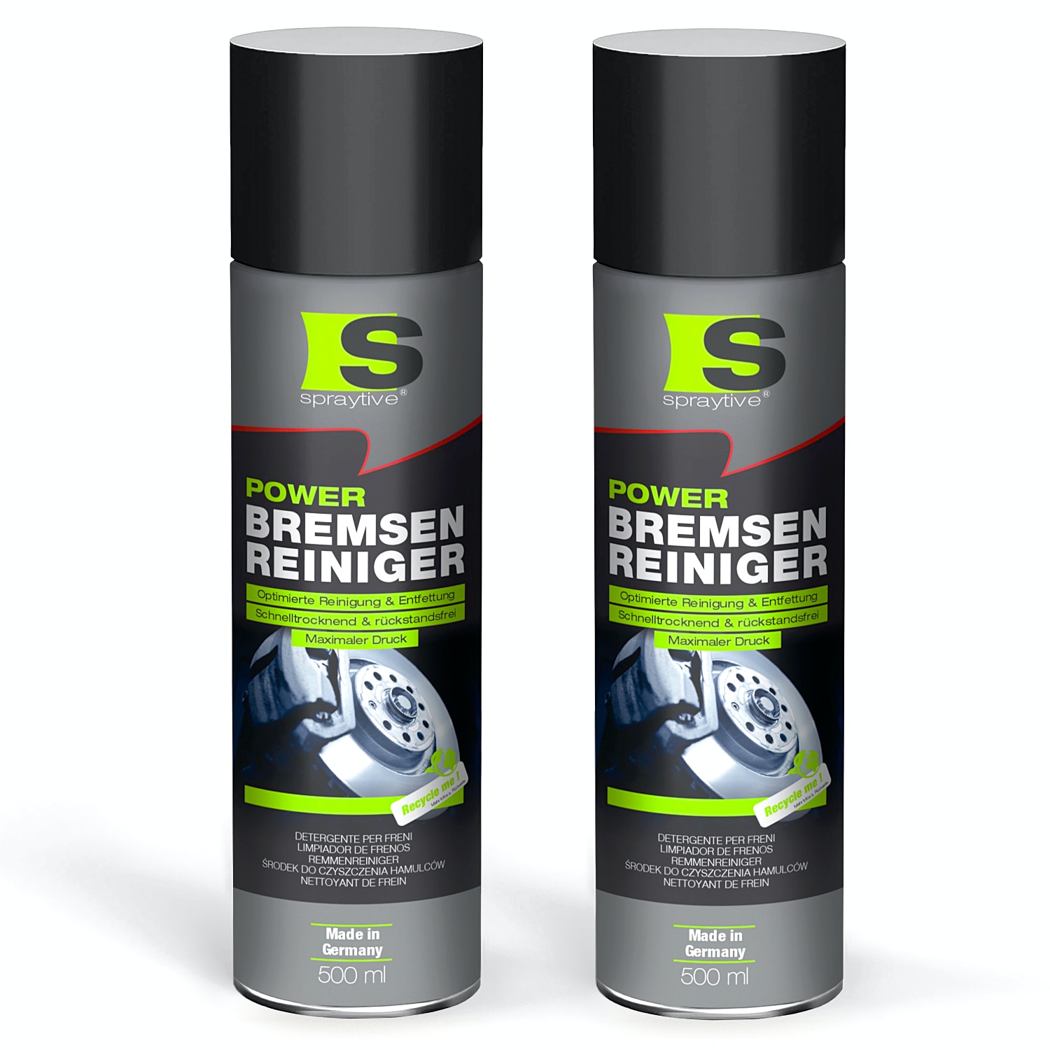 2 x 500ml Bremsenreiniger – Hochwirksamer Kaltreiniger, entfernt Schmutz, Öl, Fett und Rost