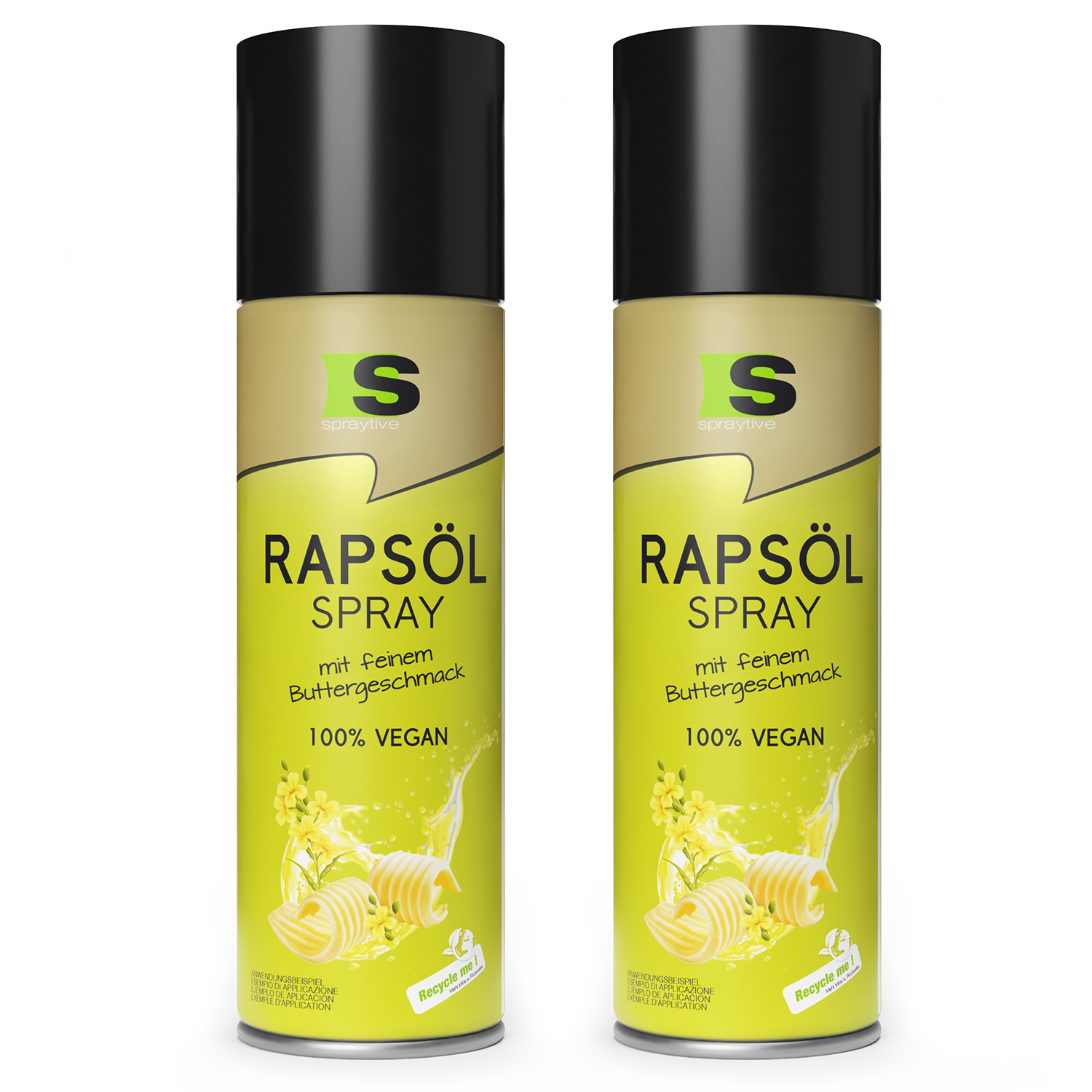 2 x 400ml Rapsöl-Spray mit feinem Buttergeschmack - Zum Braten, Backen, Grillen & für Salate