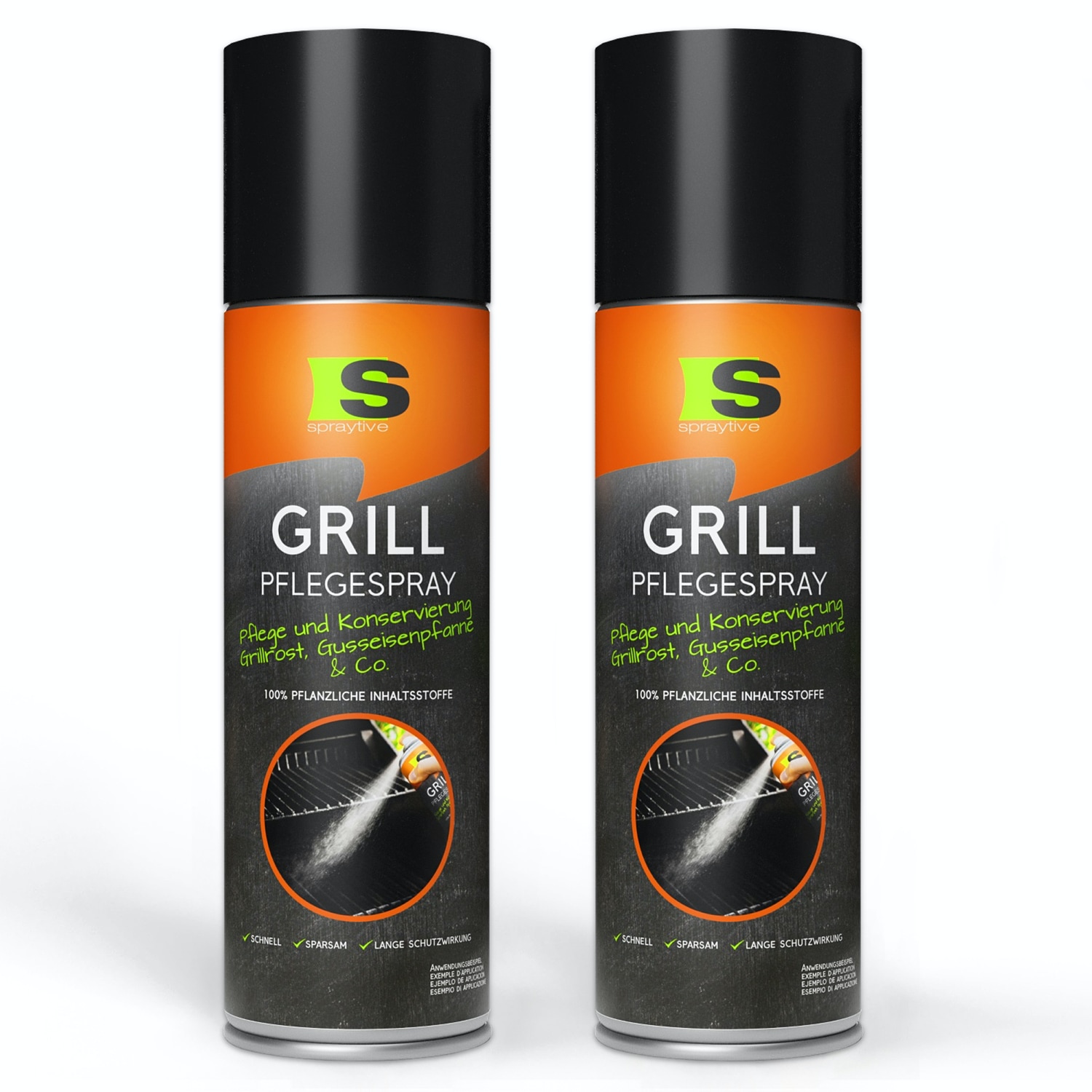 2 x 500ml Grill-Pflegespray - Pflegt & Konserviert Grillroste, Pfannen, Gusseisen & Co.